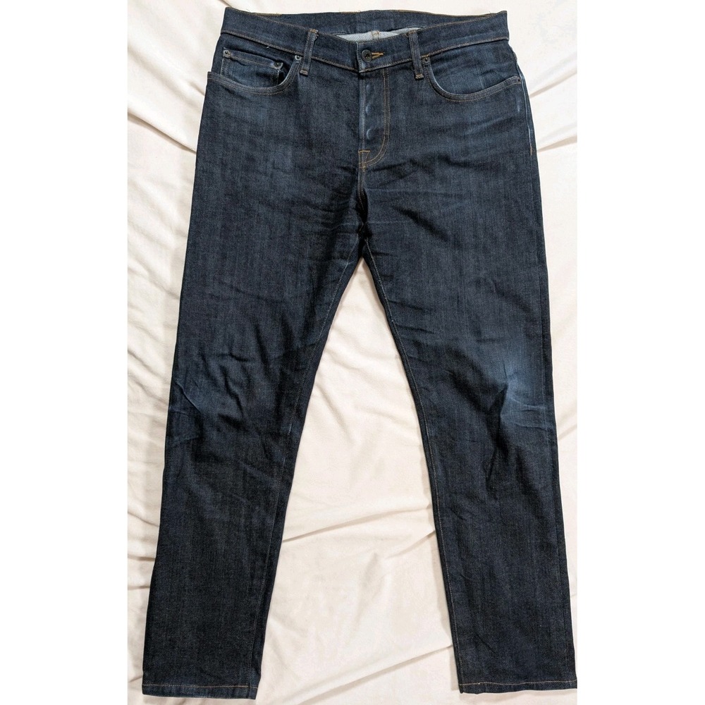 Baldwin Mens Jeans 33x30 The Henley Slim Straight Selvedge Indigo Raw USA
